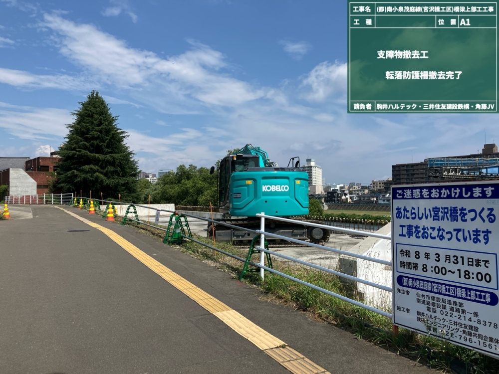 国道286号歩道付近状況写真